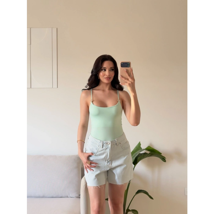 Yıldız Aksesuar Bodysuit - YEŞİL