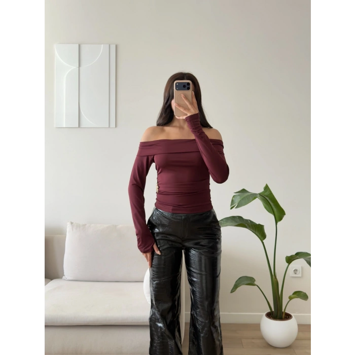 Yıldız Aksesuar Madonna Bluz - BORDO