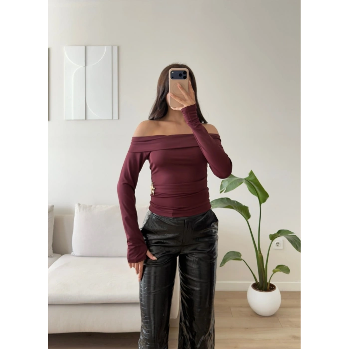 Yıldız Aksesuar Madonna Bluz - BORDO