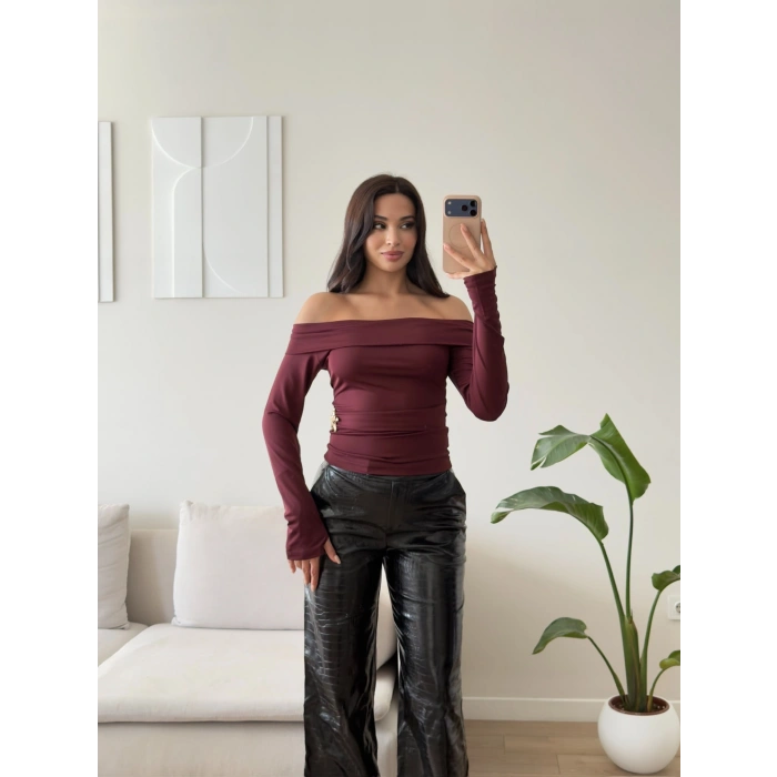 Yıldız Aksesuar Madonna Bluz - BORDO