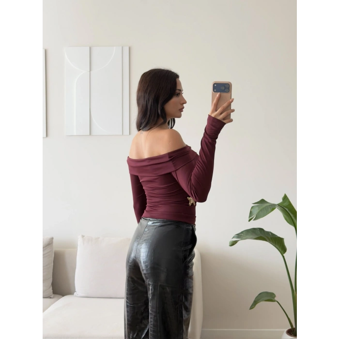 Yıldız Aksesuar Madonna Bluz - BORDO