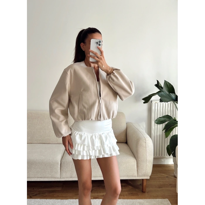 ZR Bomber Kaşe Ceket - BEJ