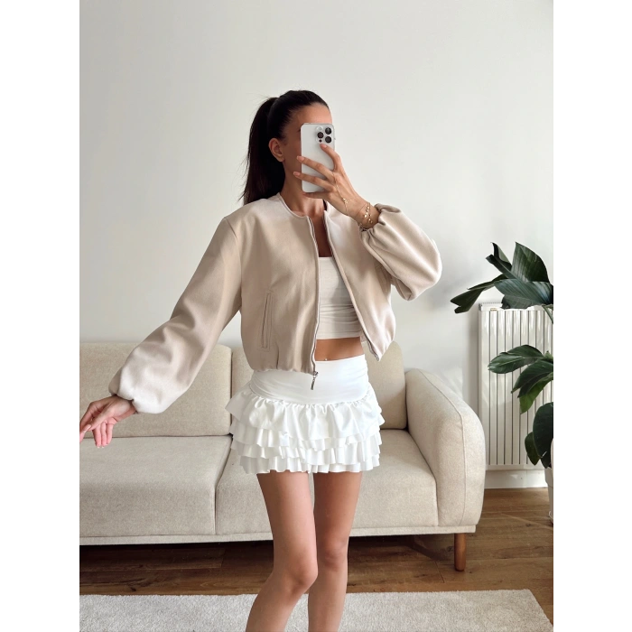ZR Bomber Kaşe Ceket - BEJ