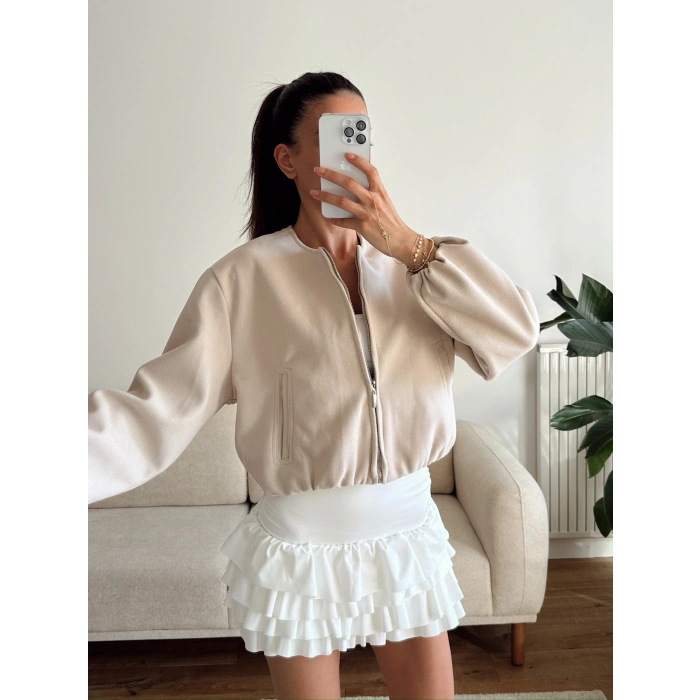 ZR Bomber Kaşe Ceket - BEJ