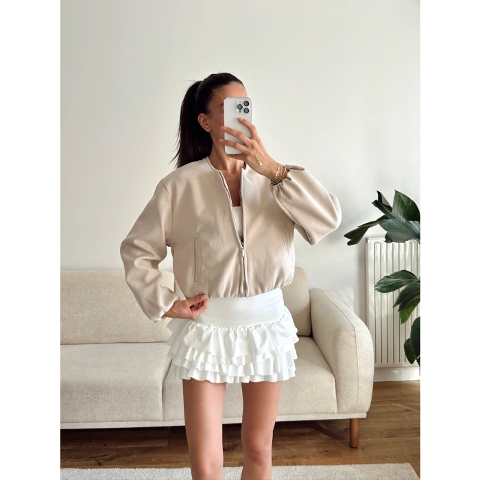 ZR Bomber Kaşe Ceket - BEJ