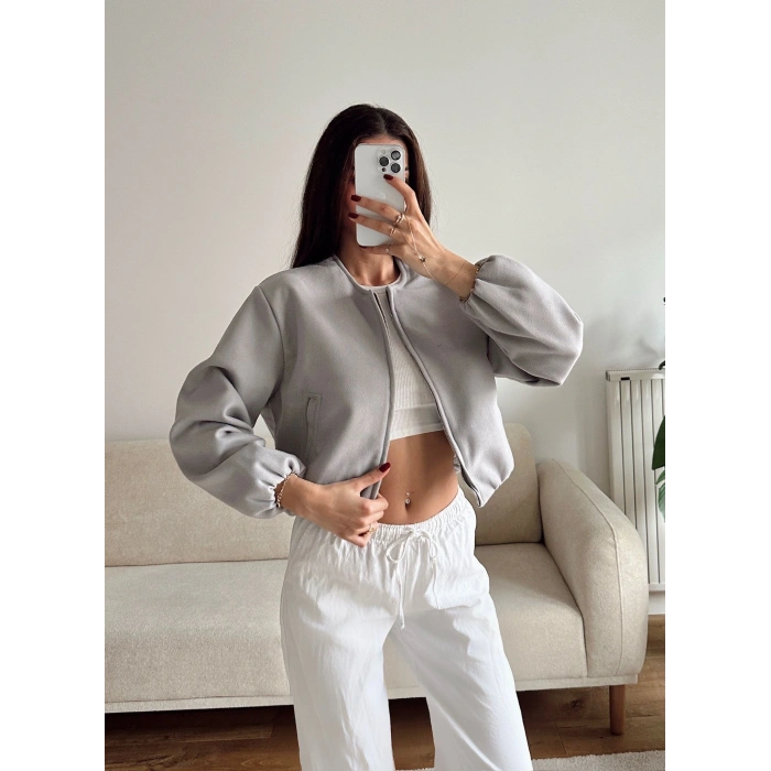 ZR Bomber Kaşe Ceket - GRİ