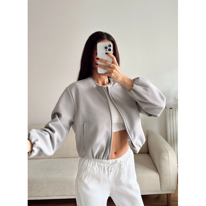 ZR Bomber Kaşe Ceket - GRİ