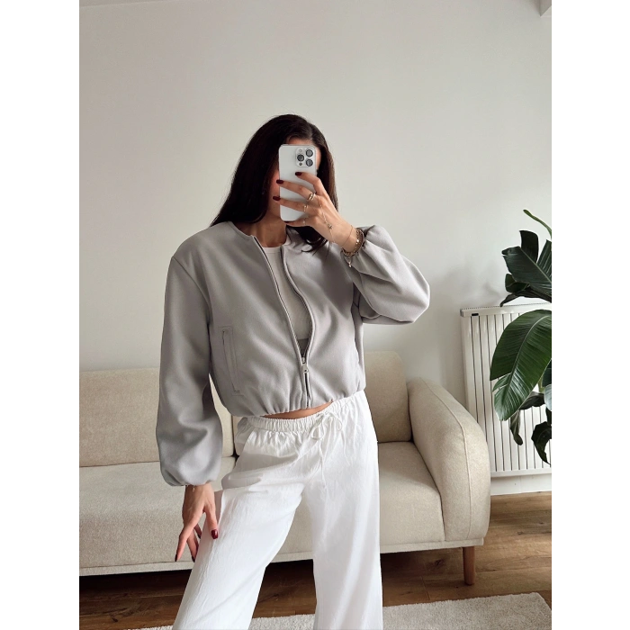 ZR Bomber Kaşe Ceket - GRİ