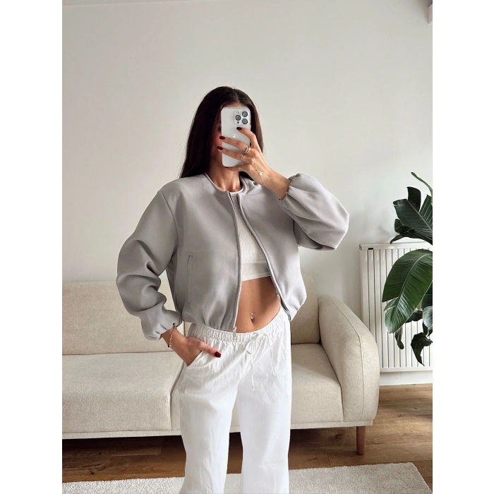 ZR Bomber Kaşe Ceket - GRİ