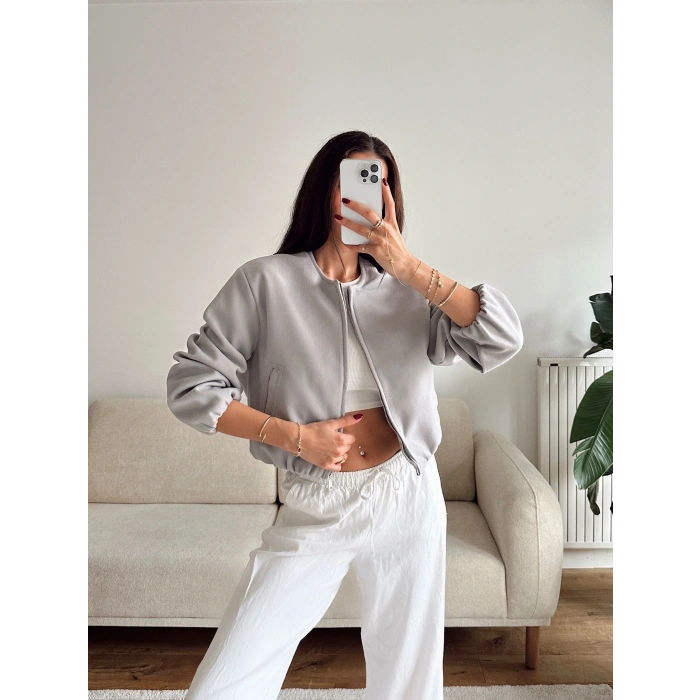 ZR Bomber Kaşe Ceket - GRİ