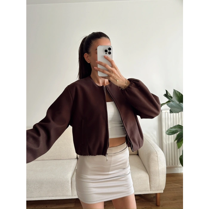 ZR Bomber Kaşe Ceket - KAHVE