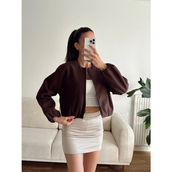 ZR Bomber Kaşe Ceket - KAHVE