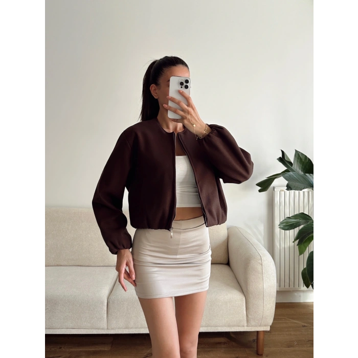 ZR Bomber Kaşe Ceket - KAHVE
