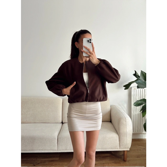 ZR Bomber Kaşe Ceket - KAHVE