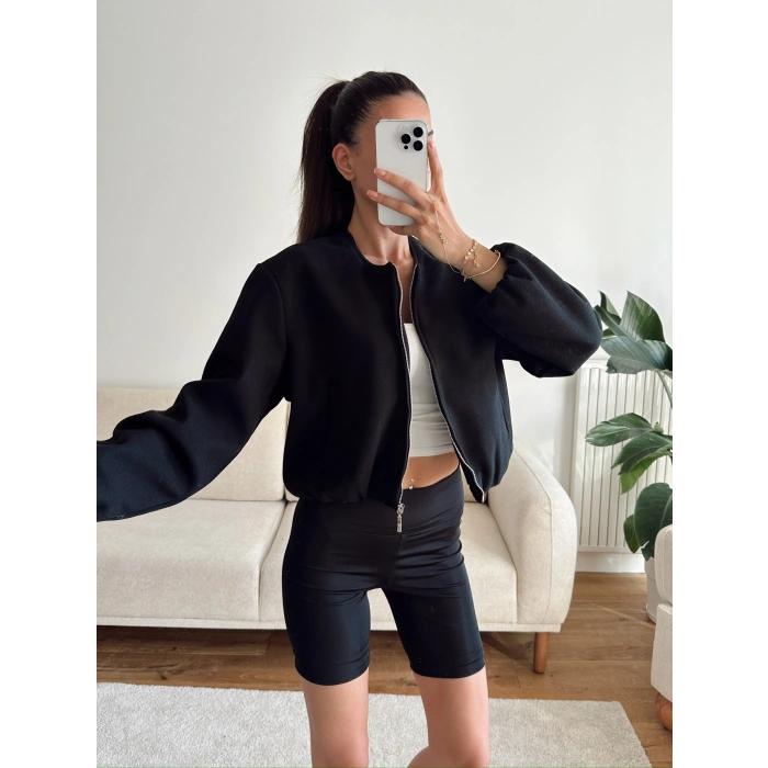 ZR Bomber Kaşe Ceket - SİYAH