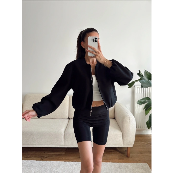 ZR Bomber Kaşe Ceket - SİYAH