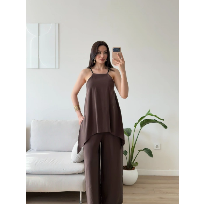 ZR Premium Askılı Tulum - KAHVE