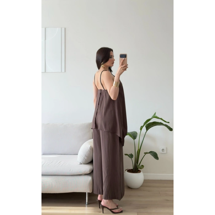 ZR Premium Askılı Tulum - KAHVE