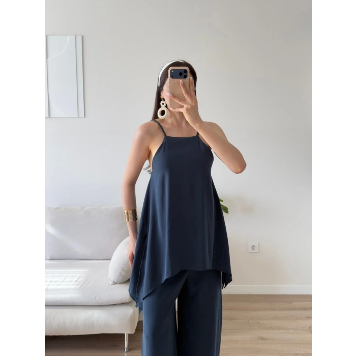 ZR Premium Askılı Tulum - LACİVERT