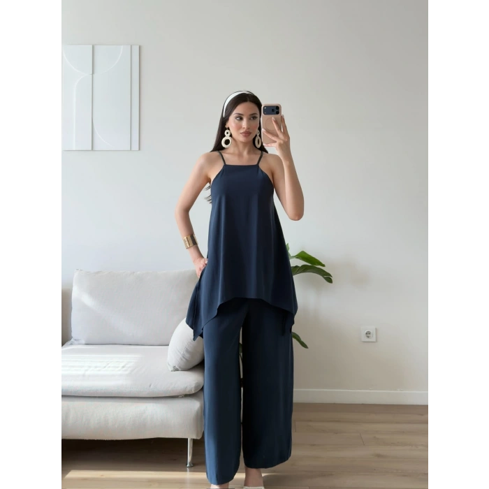 ZR Premium Askılı Tulum - LACİVERT