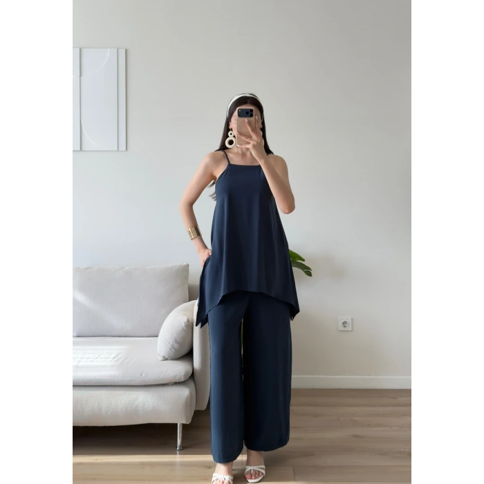 ZR Premium Askılı Tulum - LACİVERT