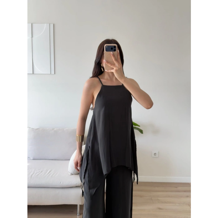 ZR Premium Askılı Tulum - SİYAH