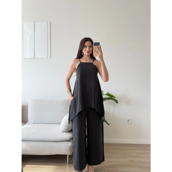 ZR Premium Askılı Tulum - SİYAH