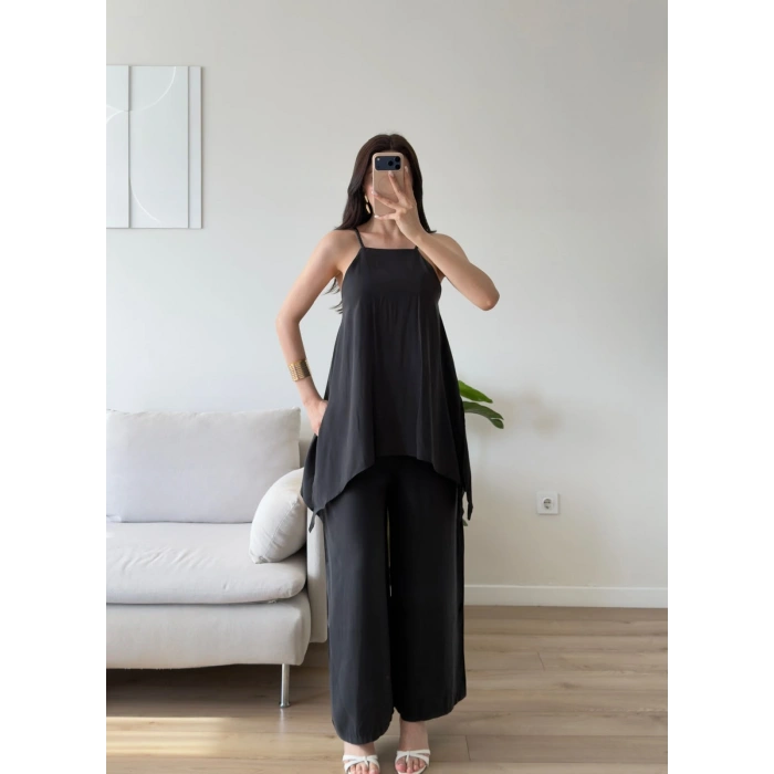 ZR Premium Askılı Tulum - SİYAH