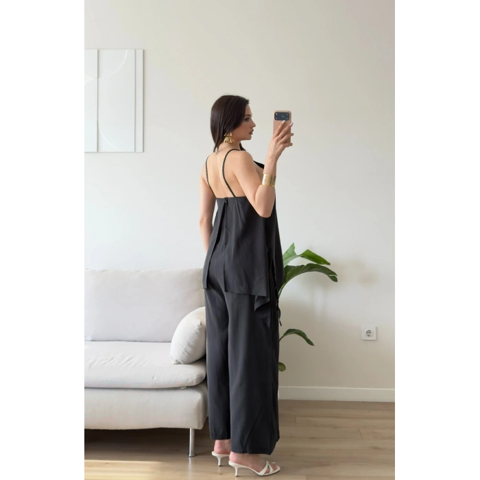 ZR Premium Askılı Tulum - SİYAH