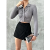 Düğmeli Polo Yaka Kaşkorse - GRİ