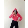 Brasil Sao Paulo Kapüşonlu Crop Hırka -PEMBE