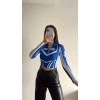 Speed Fermuar Crop - MAVİ