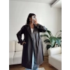Kuşaklı Oversize Deri Trençkot