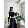 Sırt Dekolte Crop - SİYAH