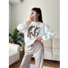 Cowboy Oversize Sweat - BEYAZ