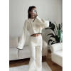 Oversize Kazak & Pantolon Triko Takım - BEJ