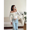 Aksesuar Detay Madonna Crop - BEYAZ