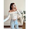 Aksesuar Detay Madonna Crop - BEYAZ