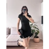 Eteği Fırfır Kısa Kol Elbise