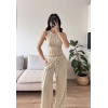Halter Fitilli İkili Takım - BEJ