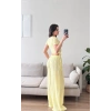 Yan Büzgü Pantolon Takım - SARI