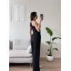 Tek Omuz Crop & Pantolon Takım - SİYAH
