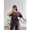 Kayık Yaka Mershi Tshirt - KAHVE