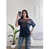 Kayık Yaka Mershi Tshirt - LACİVERT