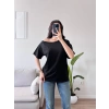 Kayık Yaka Oversize Tshirt - SİYAH
