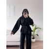 Çift Renk Denim Kuşaklı İkili Takım