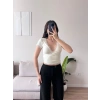 Bel Bağlamalı V Yaka Dantel Crop - BEYAZ