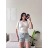 Bel Bağlamalı Modal Crop - BEYAZ