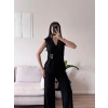 Kruvaze Tokalı Modal İkili Takım - SİYAH