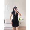 Göğüs Dekolte Premium Elbise - SİYAH